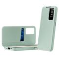 Samsung Galaxy A27 Smart Clear View Flip Case with Card Slot - Light Green