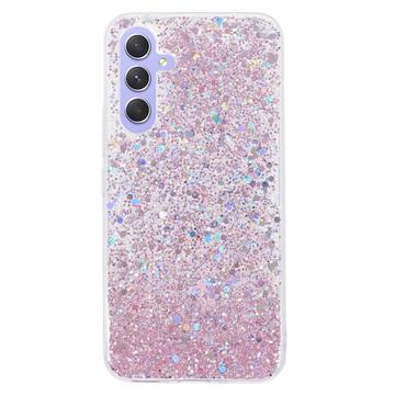 Samsung Galaxy A34 5G Glitter Flakes TPU Case - Pink