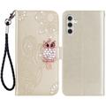 Samsung Galaxy A35 Owl Rhinestone Wallet Case