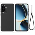 Samsung Galaxy A37 Liquid Silicone Case with Hand Strap - Black