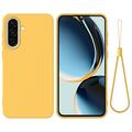 Samsung Galaxy A37 Liquid Silicone Case with Hand Strap - Yellow
