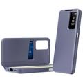 Samsung Galaxy A37 Smart Clear View Flip Case with Card Slot - Grey Purple