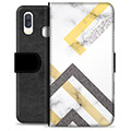 Samsung Galaxy A40 Premium Wallet Case - Abstract Marble