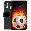 Samsung Galaxy A40 Premium Wallet Case - Football Flame