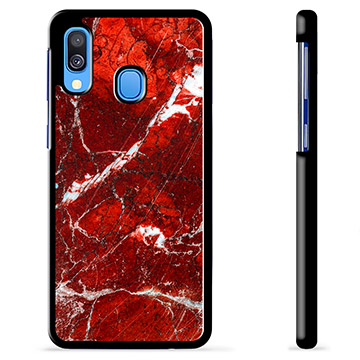 Samsung Galaxy A40 Protective Cover - Red Marble