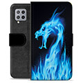Samsung Galaxy A42 5G Premium Wallet Case - Blue Fire Dragon