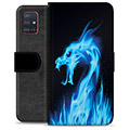 Samsung Galaxy A51 Premium Wallet Case - Blue Fire Dragon