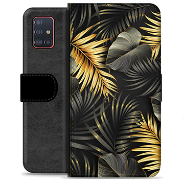 Samsung Galaxy A51 Premium Wallet Case - Golden Leaves