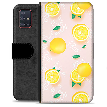 Samsung Galaxy A51 Premium Wallet Case - Lemon Pattern