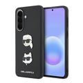 Samsung Galaxy A57 Karl Lagerfeld Metal Karl and Choupette Liquid Silicone Case - Black