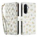 Samsung Galaxy A57 Rhombic Floral Wallet Case - Yellow Flowers