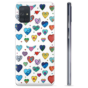 Samsung Galaxy A71 TPU Case - Hearts