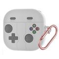 Samsung Galaxy Buds 4/4 Pro Retro Gamepad Silicone Case with Carabiner - Grey