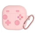 Samsung Galaxy Buds 4/4 Pro Retro Gamepad Silicone Case with Carabiner - Pink