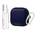Samsung Galaxy Buds4/Buds4 Pro Elegant Case with Carabiner and Cleaning Pens - Blue