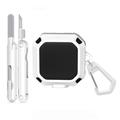 Samsung Galaxy Buds4/Buds4 Pro Rugged Style Case with Carabiner and Cleaning Pens - White / Black