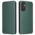 Samsung Galaxy M13 Flip Case - Carbon Fiber - Green