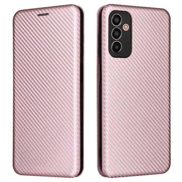 Samsung Galaxy M13 Flip Case - Carbon Fiber - Pink