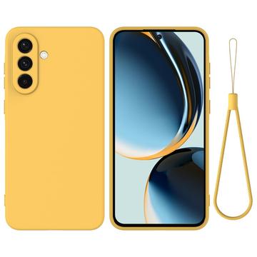 Samsung Galaxy M56 Liquid Silicone Case with Hand Strap - Yellow