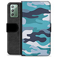 Samsung Galaxy Note20 Premium Wallet Case - Blue Camouflage