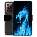 Samsung Galaxy Note20 Ultra Premium Wallet Case - Blue Fire Dragon
