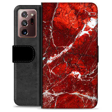 Samsung Galaxy Note20 Ultra Premium Wallet Case - Red Marble