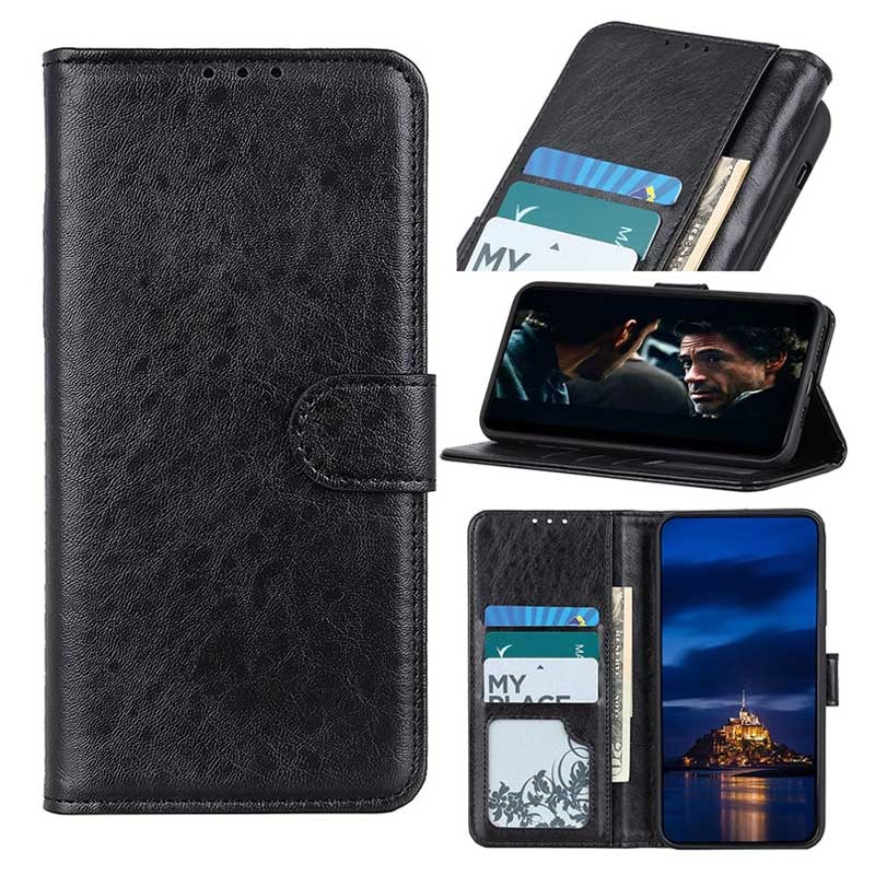 Stand Kickstand PU Leather Wallet Flip Cover CRESEE For Samsung Galaxy S10 Lite Case Shockproof Folio Phone Case for S10 Lite Magnetic Closure 3 Card Slots 1 Money Pocket Black