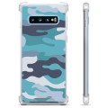 Samsung Galaxy S10+ Hybrid Case - Blue Camouflage