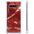 Samsung Galaxy S10+ Hybrid Case - Red Marble
