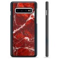 Samsung Galaxy S10+ Protective Cover - Red Marble