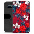 Samsung Galaxy S10 Premium Wallet Case - Vintage Flowers