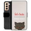 Samsung Galaxy S21+ 5G Premium Wallet Case - Angry Cat