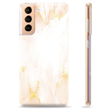 Samsung Galaxy S21+ 5G TPU Case - Golden Pearl Marble