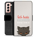 Samsung Galaxy S21 5G Premium Wallet Case - Angry Cat
