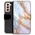 Samsung Galaxy S21 5G Premium Wallet Case - Elegant Marble