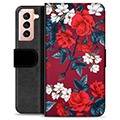 Samsung Galaxy S21 5G Premium Wallet Case - Vintage Flowers