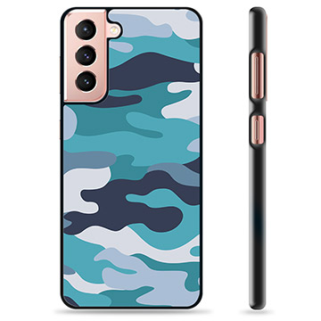 Samsung Galaxy S21 5G Protective Cover - Blue Camouflage
