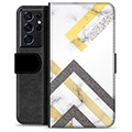 Samsung Galaxy S21 Ultra 5G Premium Wallet Case - Abstract Marble