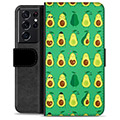 Samsung Galaxy S21 Ultra 5G Premium Wallet Case - Avocado Pattern