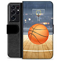 Samsung Galaxy S21 Ultra 5G Premium Wallet Case - Basketball