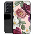 Samsung Galaxy S21 Ultra 5G Premium Wallet Case - Romantic Flowers