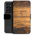 Samsung Galaxy S21 Ultra 5G Premium Wallet Case - Wood