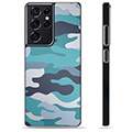 Samsung Galaxy S21 Ultra 5G Protective Cover - Blue Camouflage