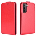 Samsung Galaxy S21 5G Vertical Flip Case with Card Slot - Red