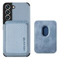 Samsung Galaxy S22+ 5G Magnetic Case with Card Holder - Carbon Fiber
