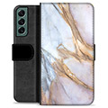 Samsung Galaxy S22+ 5G Premium Wallet Case - Elegant Marble