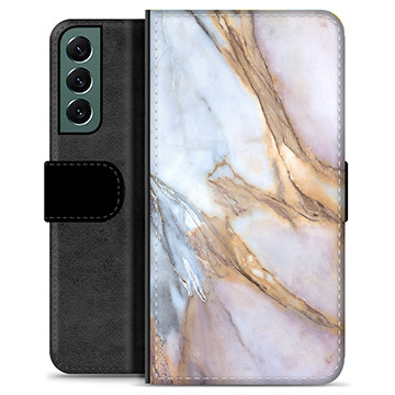 Samsung Galaxy S22+ 5G Premium Wallet Case - Elegant Marble