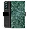 Samsung Galaxy S22+ 5G Premium Wallet Case - Green Mandala