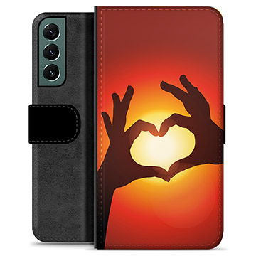 Samsung Galaxy S22+ 5G Premium Wallet Case - Heart Silhouette