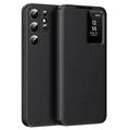 Samsung Galaxy S22 Ultra 5G Smart Clear View Flip Case with Card Slot - Black